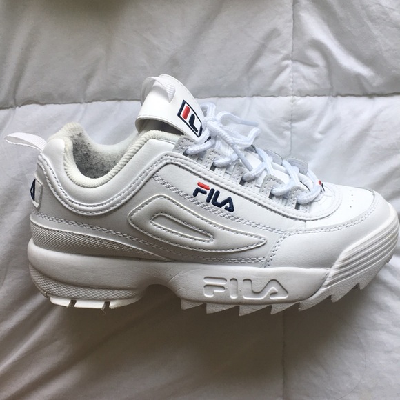 White FILA chunky sneakers - fits women’s 6.5 & 7 - Picture 2 of 4